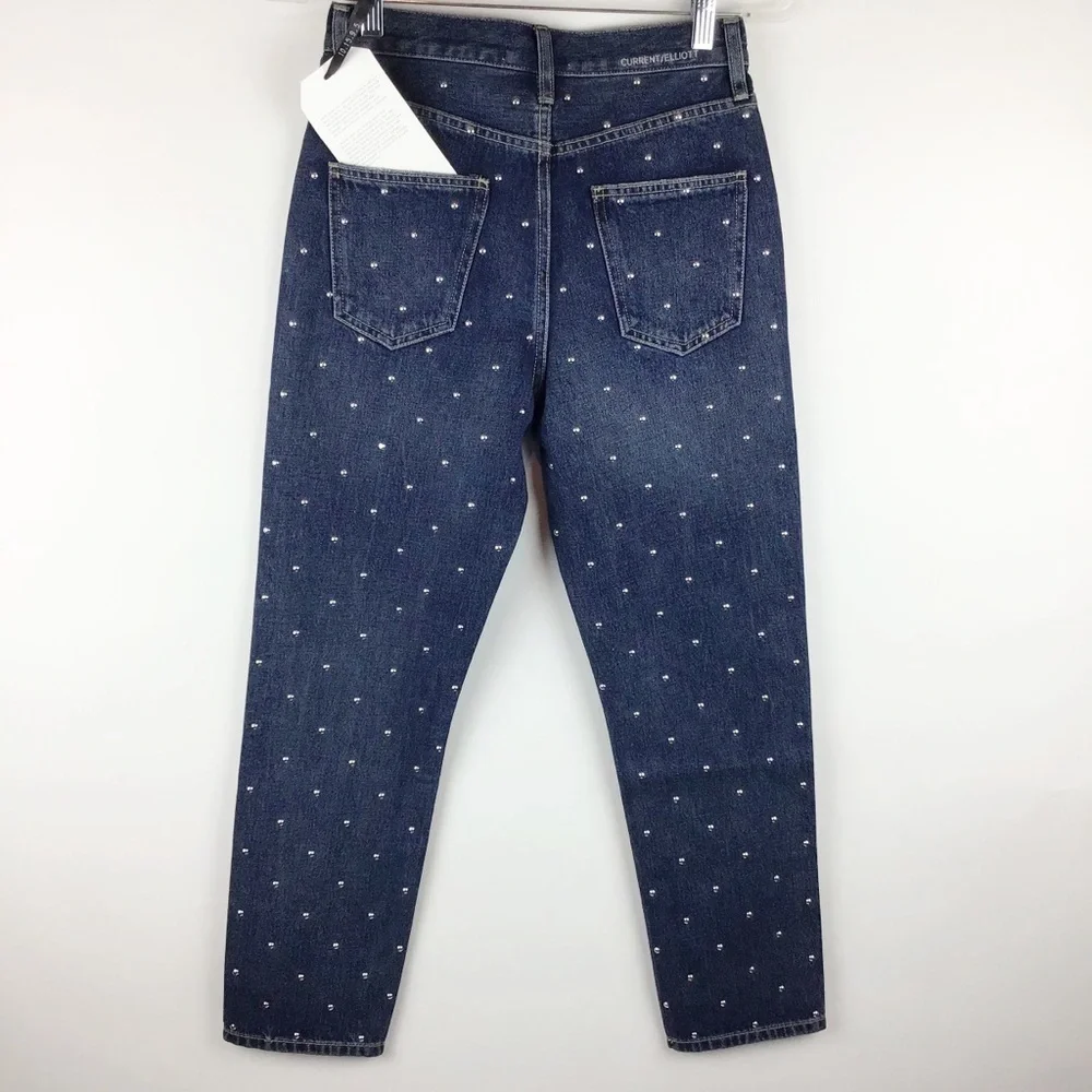 NWT Current / Elliott Vintage Crop Slim Studded Jean | 24